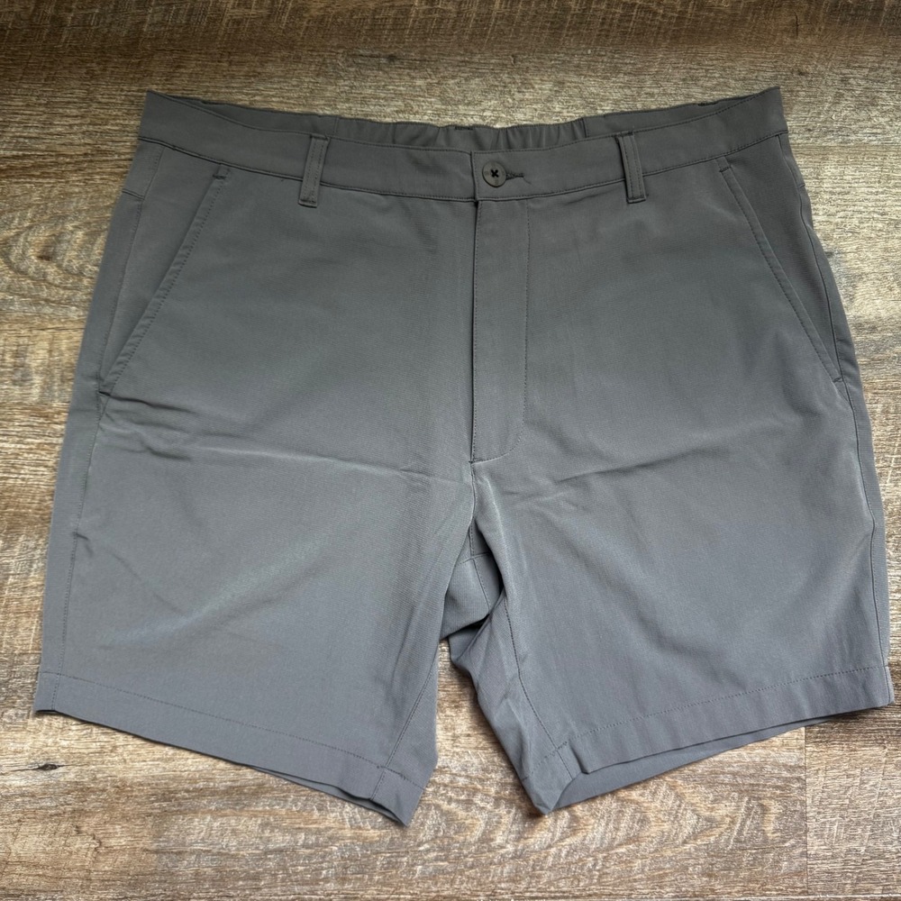FootJoy FJ Performance Golf Shorts 36 Regular Gray Stretch Wicking Zip Pocket